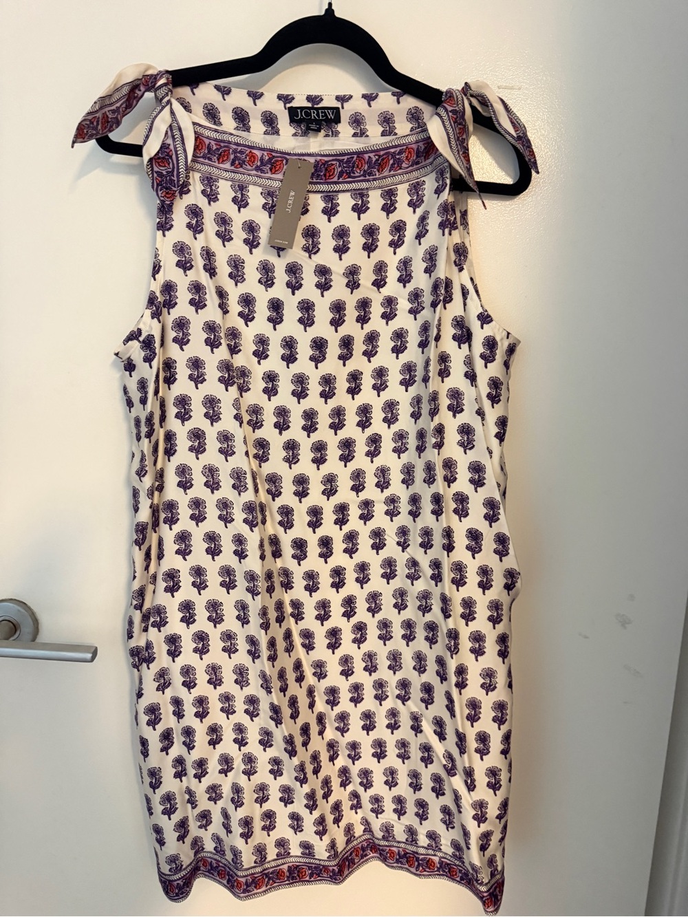 J.Crew NWT Block Print Tie-Shoulder Mini Dress